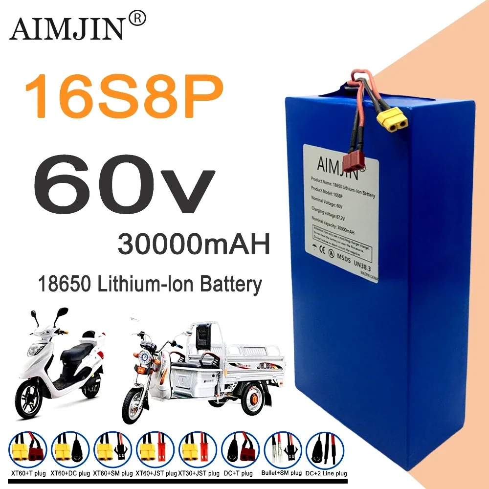 60V 50Ah Electric Scooter Battery - 16S8p 1000-3000W 新品リチウムバッテリー 60V 30Ah 18650