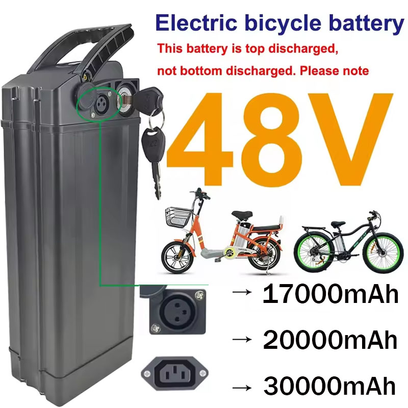 60V 50Ah Electric Scooter Battery - シルバーフィッシュ電動自転車用バッテリー、48V、20Ah、30Ah、17Ah、大容量バッテリー、18650セル、出力500～3000W