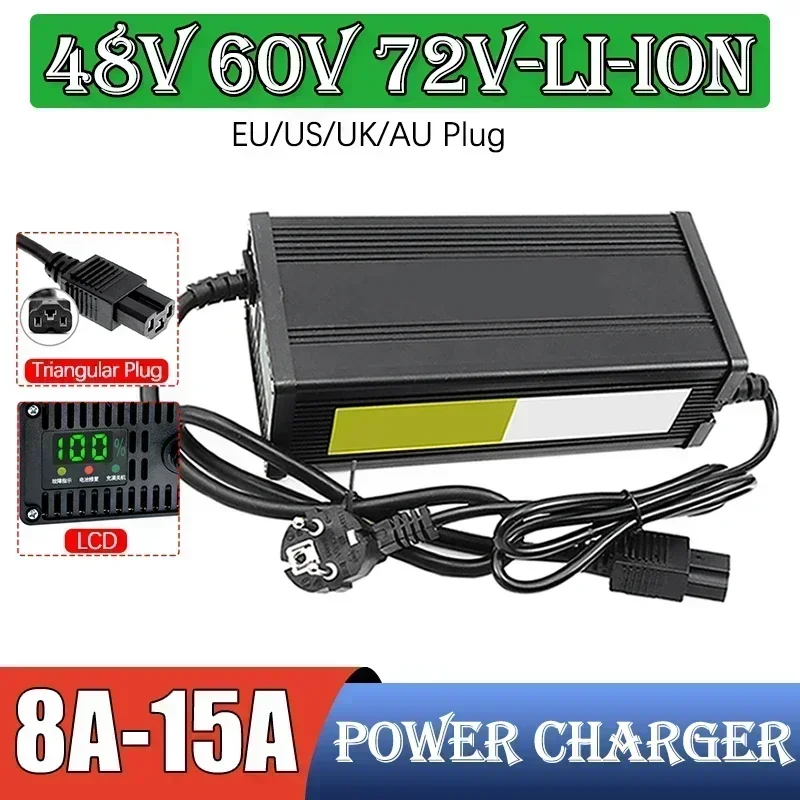 72V 15A Fast Charger - 48V 60V 72V 電気自動車リチウム電池充電器 54.6V 65.7V