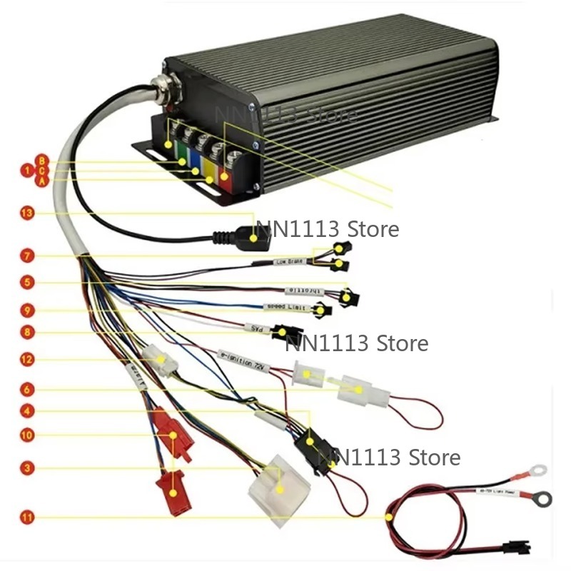 72V 100A 5000W ホールセンサー正弦波プログラマ - 72V 100A Sabvoton Controller のレビューと価格