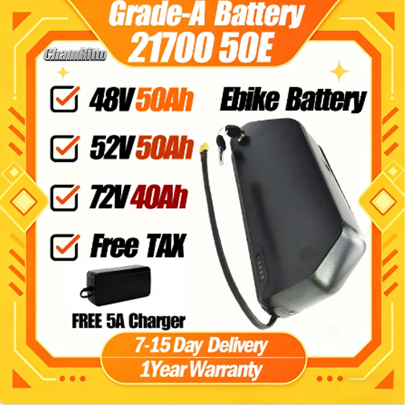 ポリー電動自転車バイクバッテリー ダウンチューブ ハイルン  - 72V 50Ah 21700 Lithium Battery のレビューと価格