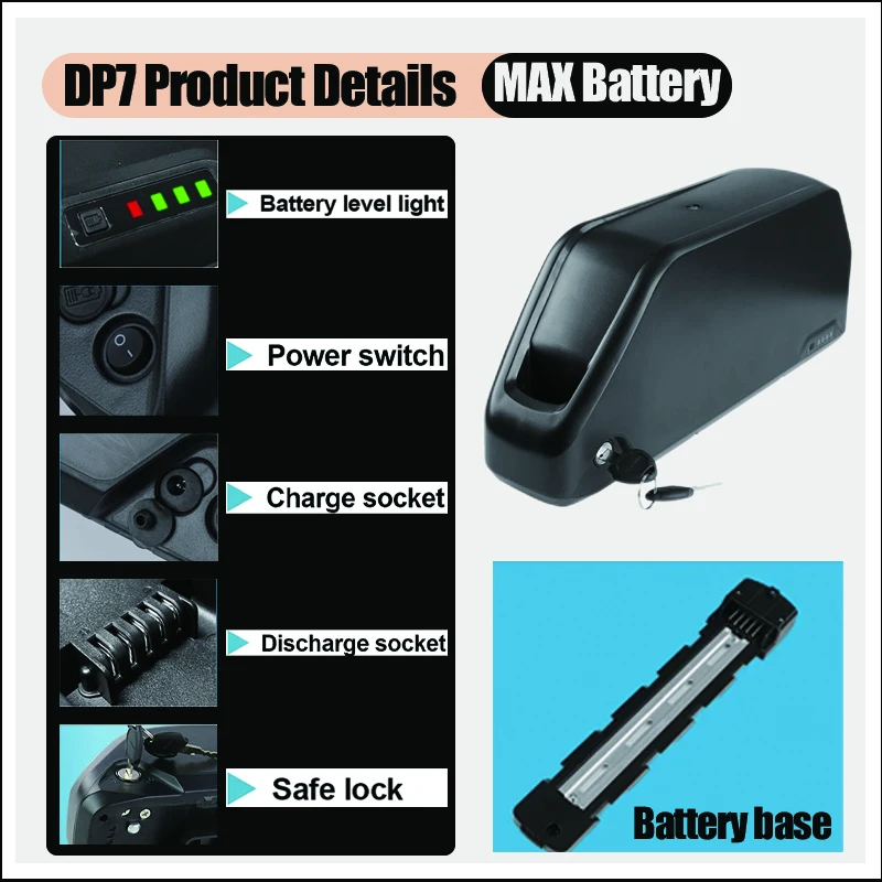 ポリー電動自転車バイクバッテリー ダウンチューブ ハイルン  - 72V 50Ah 21700 Lithium Battery のレビューと価格