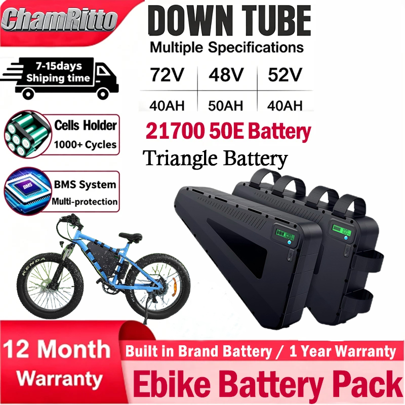 電動自転車 60v 72v 三角形チャムライダーバッテリー  - 72V 50Ah 21700 Lithium Battery のレビューと価格