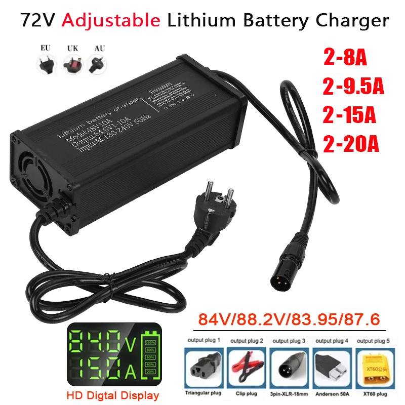 72V 2-8A 2-9.5A 2-15A 2-20A 調整 - 72V 15A Fast Charger のレビューと価格