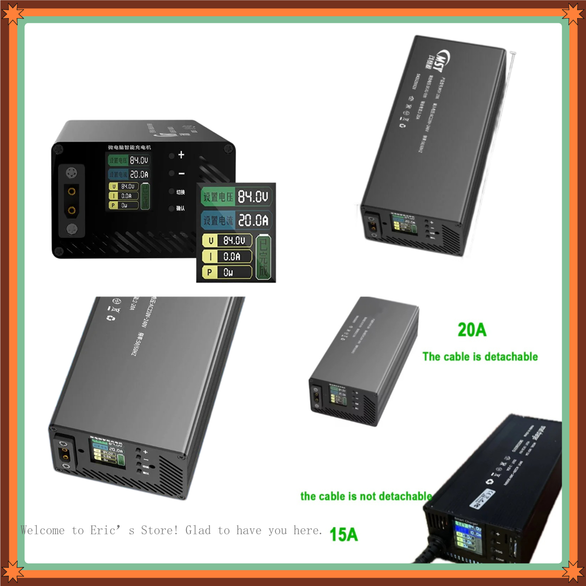 10-93V 2-30A 調整可能な充電器 50.4V 87 - 84V 20A Smart Charger のレビューと価格