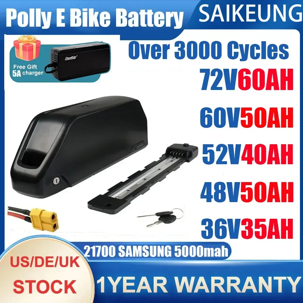 電動自転車用バッテリー ダウンチューブ ハイロン ポリー D - 72V 50Ah 21700 Lithium Battery のレビューと価格