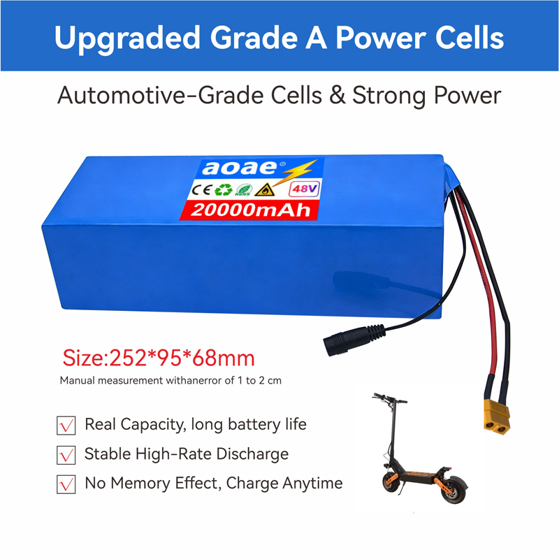 48V電動スクーターバッテリー 13S5P 20Ah 186 - 60V 50Ah Electric Scooter Battery のレビューと価格
