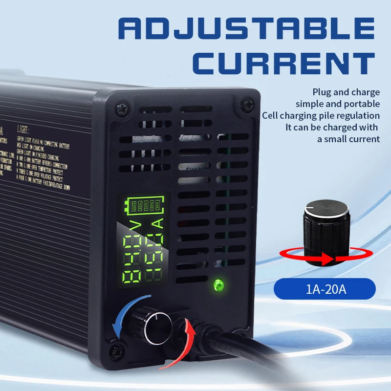 72V 調整可能なリチウム電池充電器 1-8A 1-9.5A - 72V 15A Fast Charger のレビューと価格